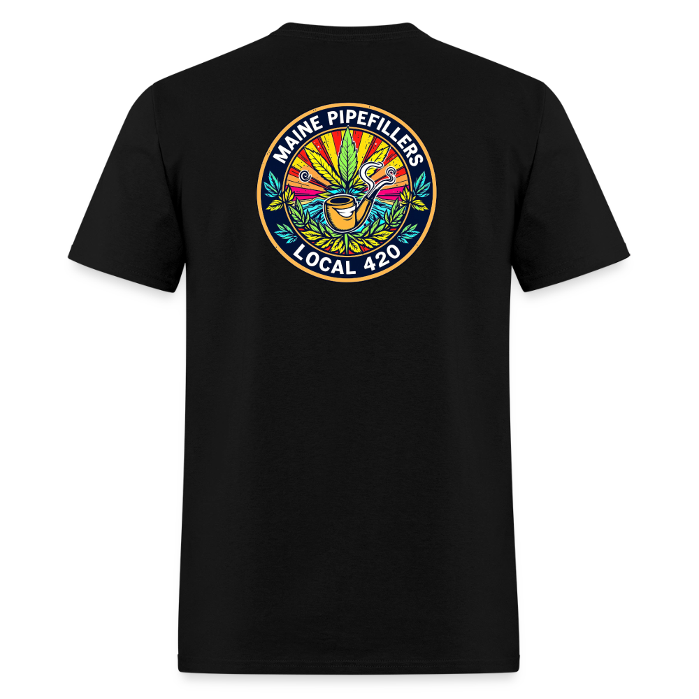 MAINE PIPEFILLERS LOCAL 420 2 EMBLEM Men's T-Shirt - black