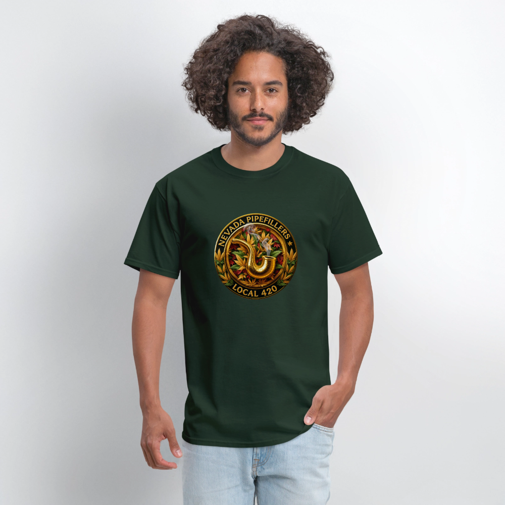 NEVADA PIPEFILLERS LOCAL 420 F/B DESIGN Men's T-Shirt - forest green