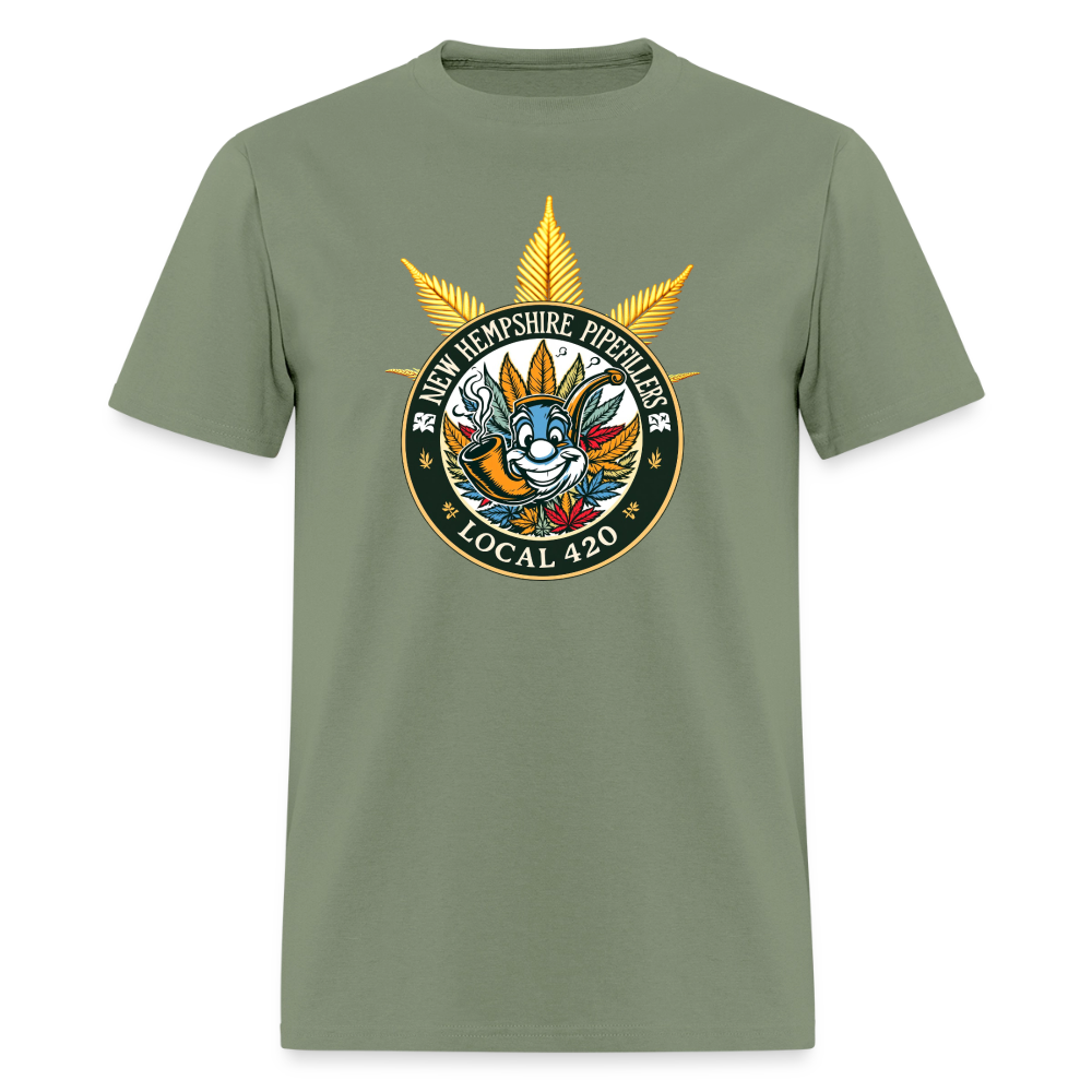 NEW HEMPshire PIPEFILLERS LOCAL 420 F/B DESIGN Men's T-Shirt - military green