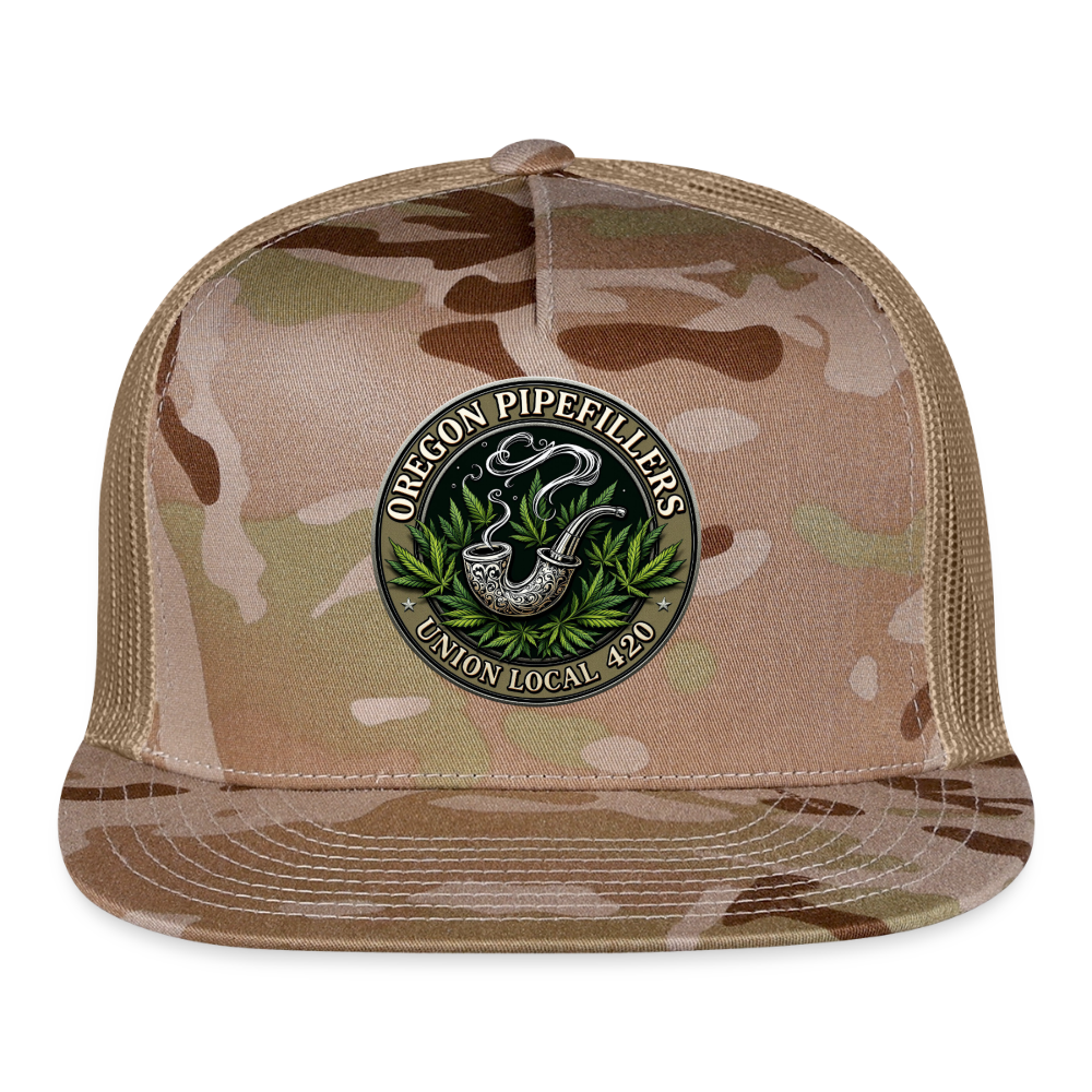 OREGON PIPEFILLERS UNION LOCAL 420 Trucker Hat - MultiCam\tan