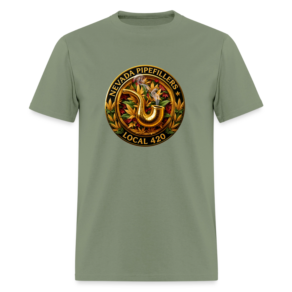 NEVADA PIPEFILLERS LOCAL 420 F/B DESIGN Men's T-Shirt - military green