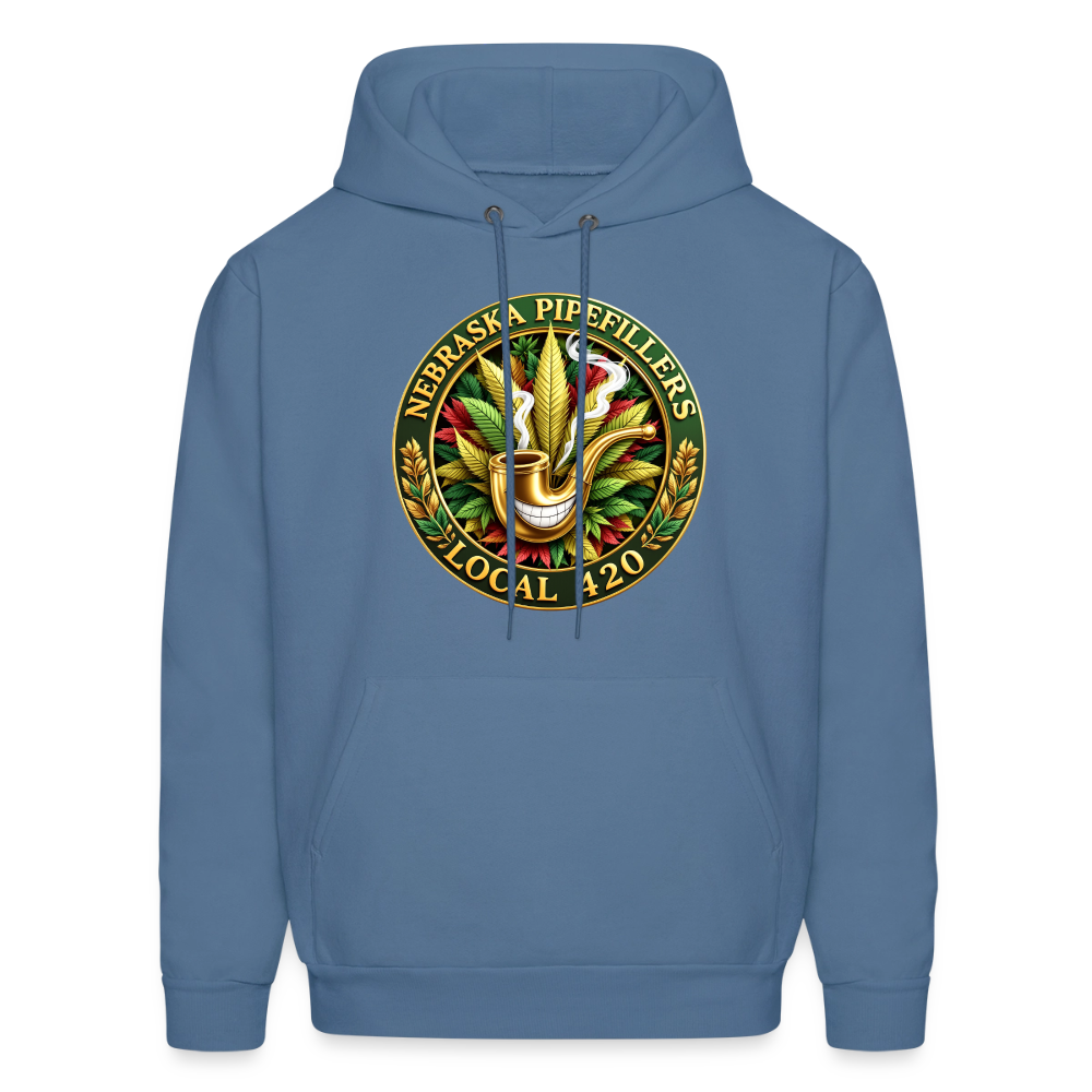 NEBRASKA PIPEFILLERS LOCAL 420 F/B DESIGNS Men's Hoodie - denim blue