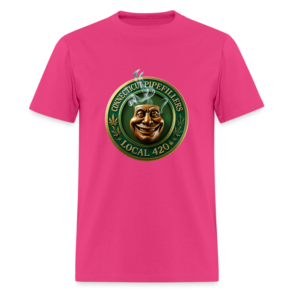 CONNECTICUT PIPEFILLERS LOCAL 420 DESIGN Men's T-Shirt - fuchsia