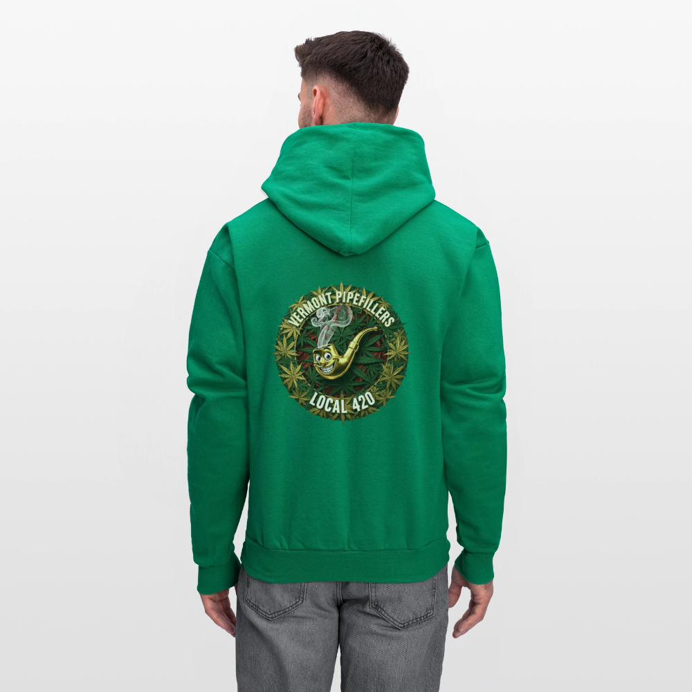 VERMONT PIPEFILLERS LOCAL 420  F/B DESIGN Men's  Hoodie - kelly green