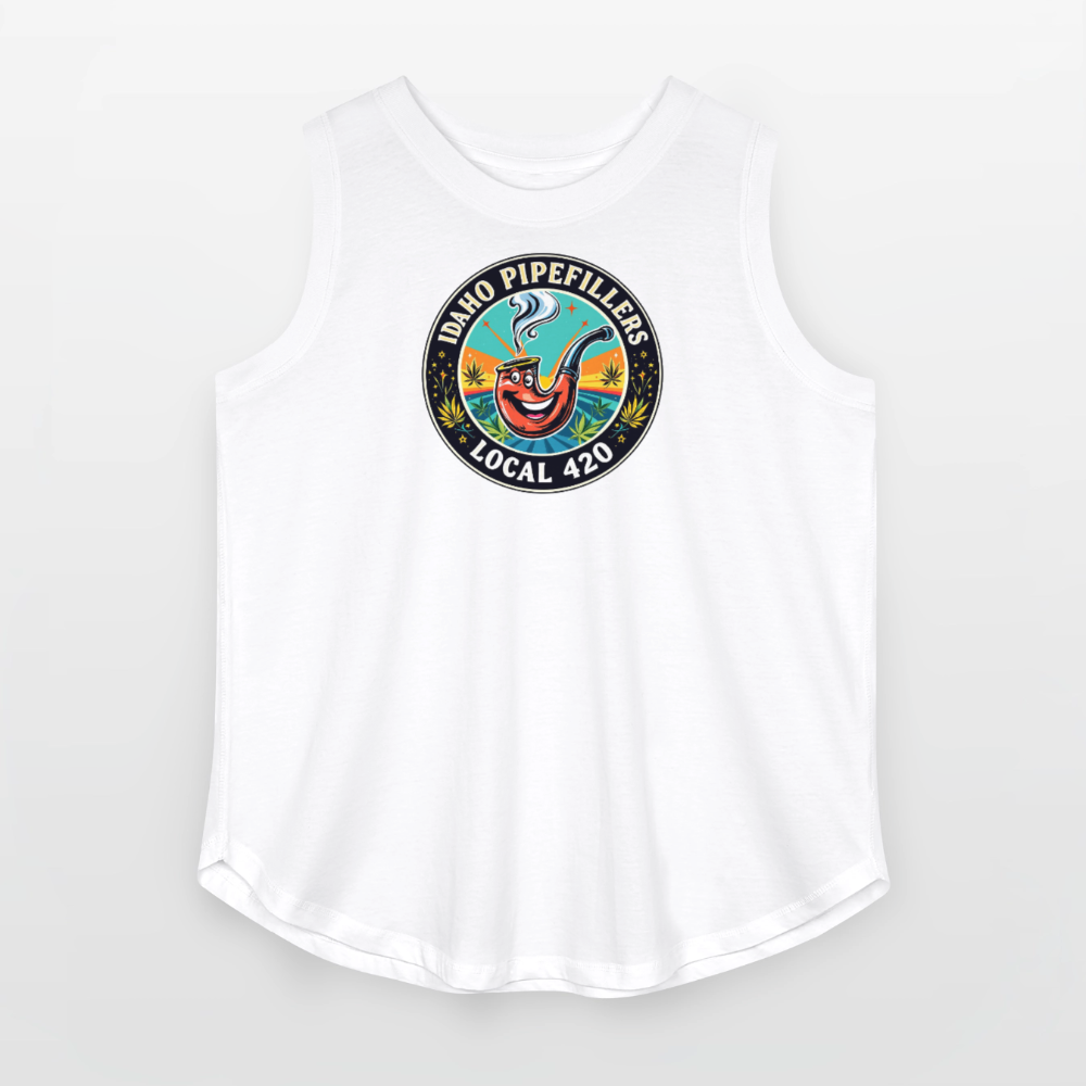 IDAHO PIPEFILLERS LOCAL 420 Women's Curvy Relaxed Tank Top - white