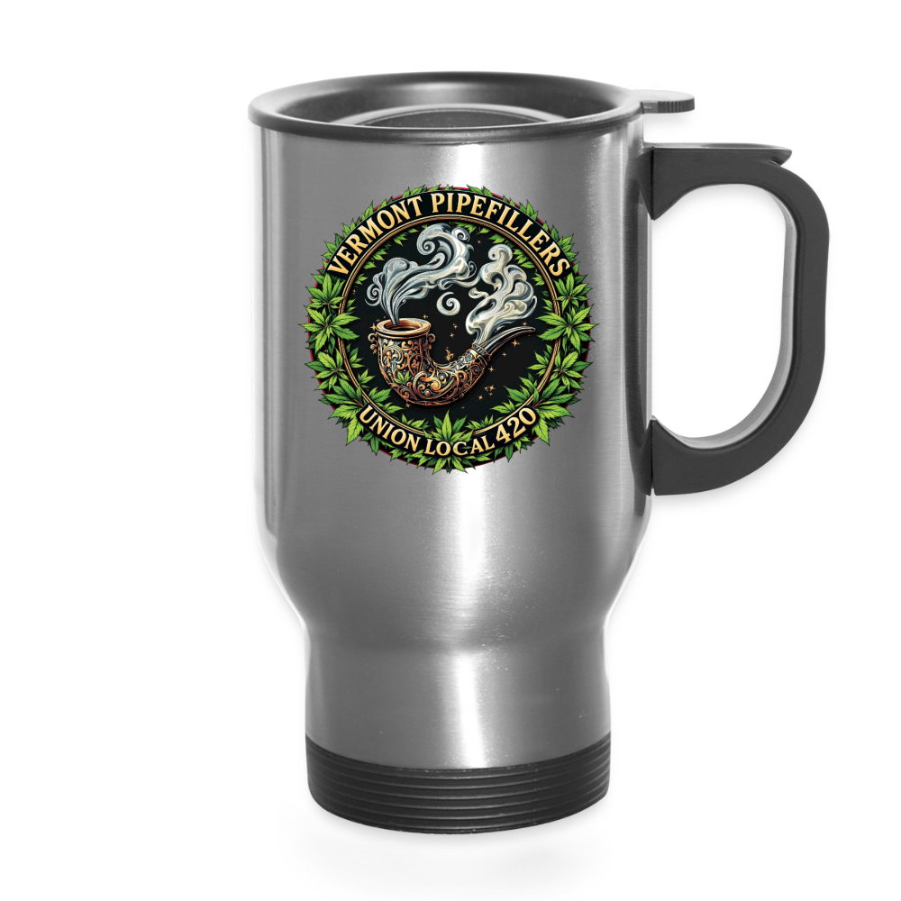 VERMONT PIPEFILLERS LOCAL 420 14oz Stainless Steel Travel Mug - silver