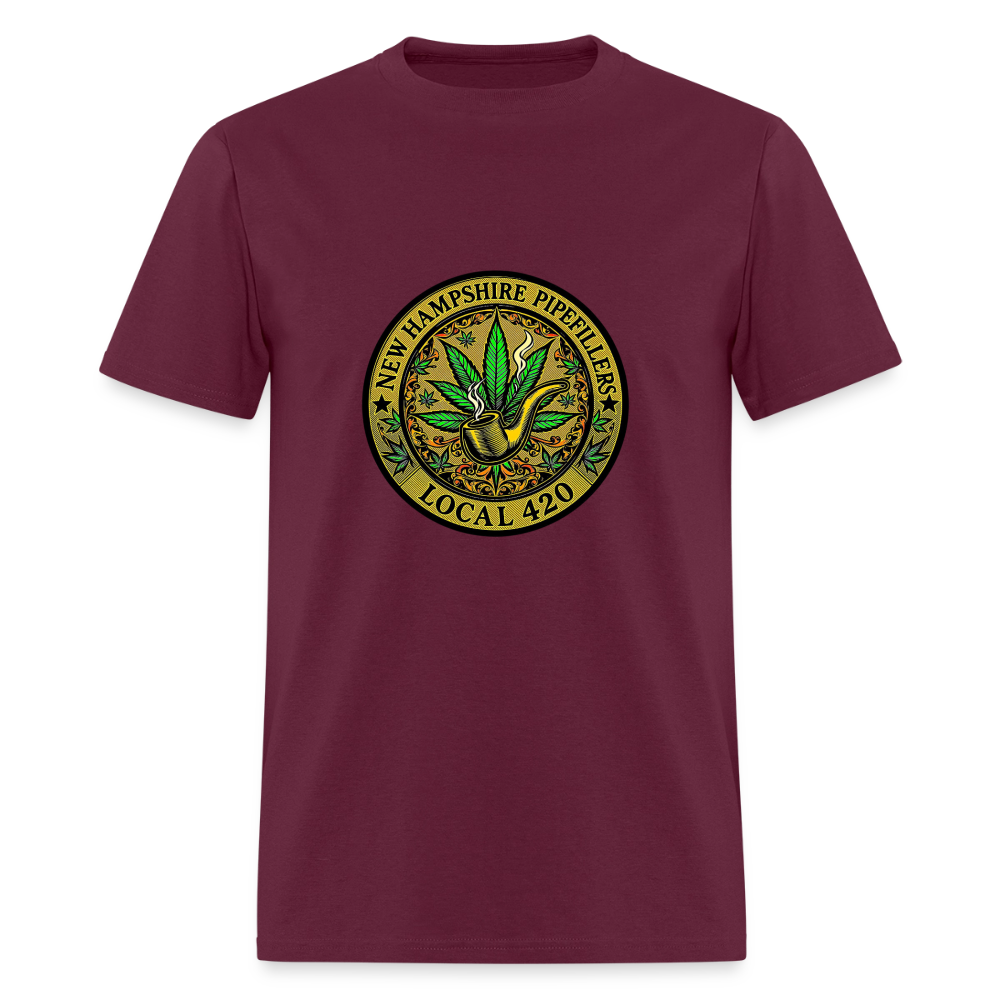 NEW HAMSHIRE PIPEFILLERS LOCAL 420 Men's T-Shirt - burgundy