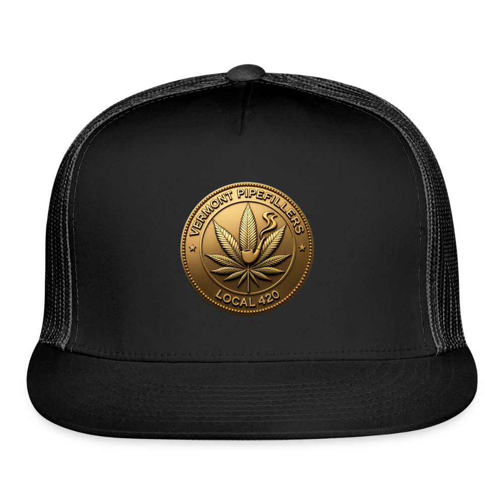 VERMONT PIPEFILLERS LOCAL 420 Trucker Hat - black/black