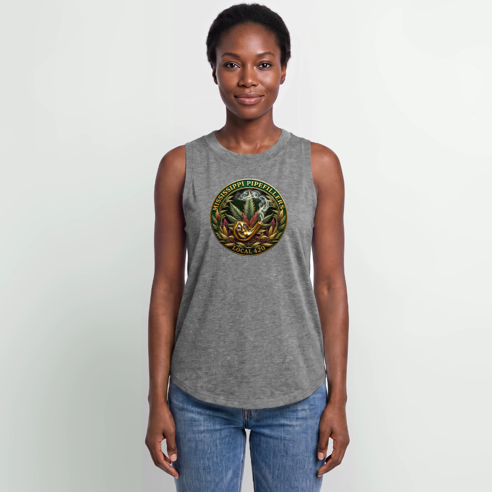 MISSISSIPPI PIPEFILLERS LOCAL 420 Women's Relaxed Tank Top - granite heather 