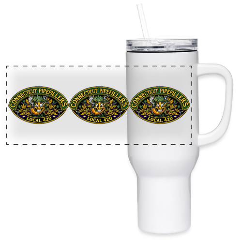 CONNECTICUT PIPEFILLERD LOCAL 420 40oz Stainless Steel Travel Tumbler - white