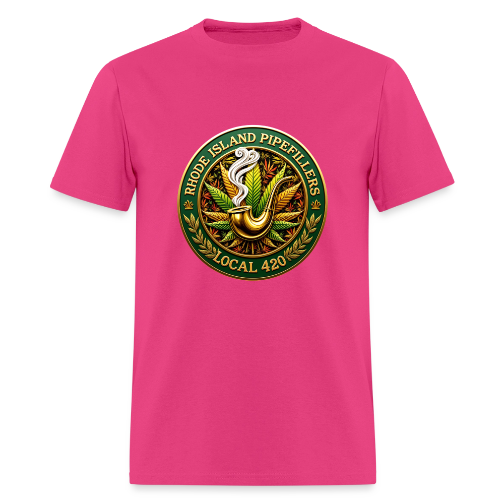 RHODE ISLAND PIPEFILLERS LOCAL 420 F/B DESIGNS Men's T-Shirt - fuchsia