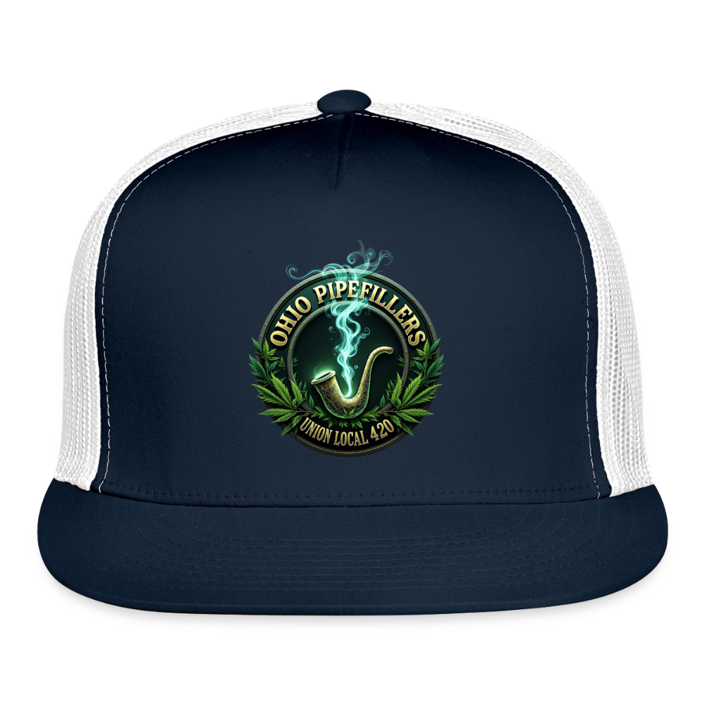 OHIO PIPEFILLERS UNION LOCAL 420 Trucker Hat - navy/white