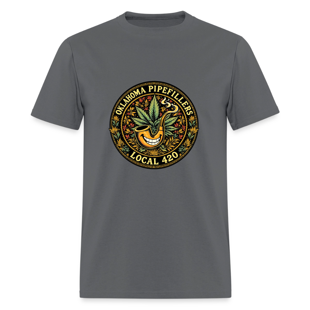 OKLAOMA PIPEFILLERS LOCAL 420  Men's T-Shirt - charcoal