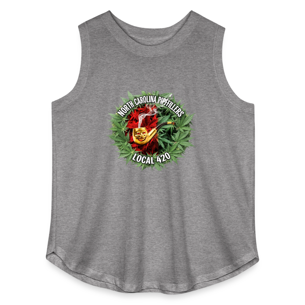 NORTH CAROLINA PIPEFILLERS LOCAL 420 Women's Curvy Relaxed Tank Top - granite heather 