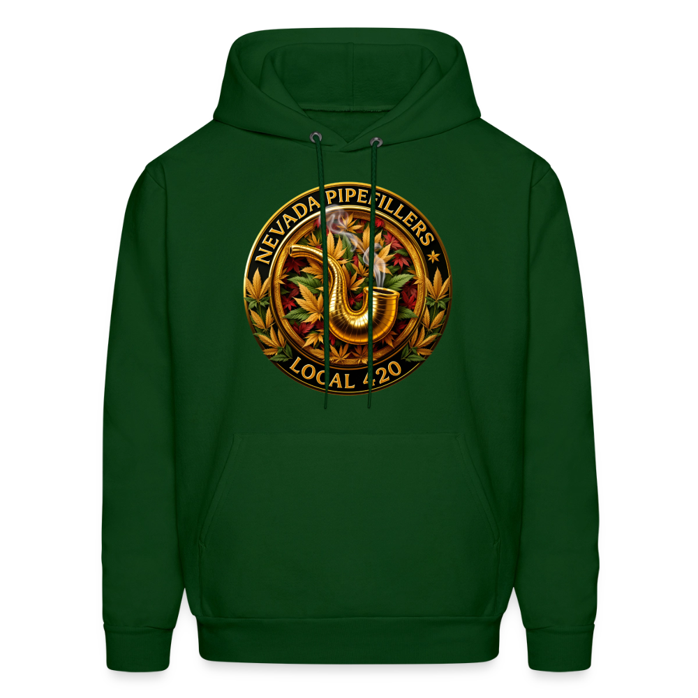 NEVADA PIPEFILLERS LOCAL 420  Men's Hoodie - forest green