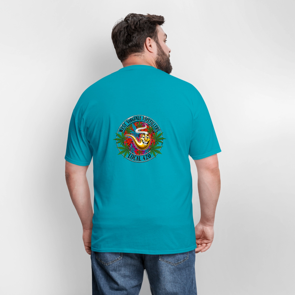 WEST VIRGINIA PIPEFILLERS LOCAL 420 F/B DESIGN Men's T-Shirt - turquoise