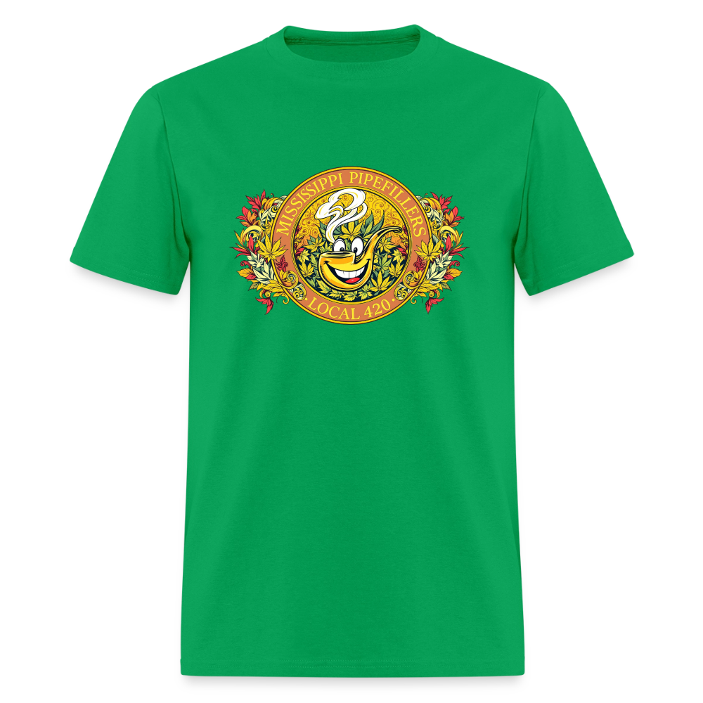 MISSISSIPPI PIPEFILLERS LOCAL 420 F/B DESIGNS Men's T-Shirt - bright green