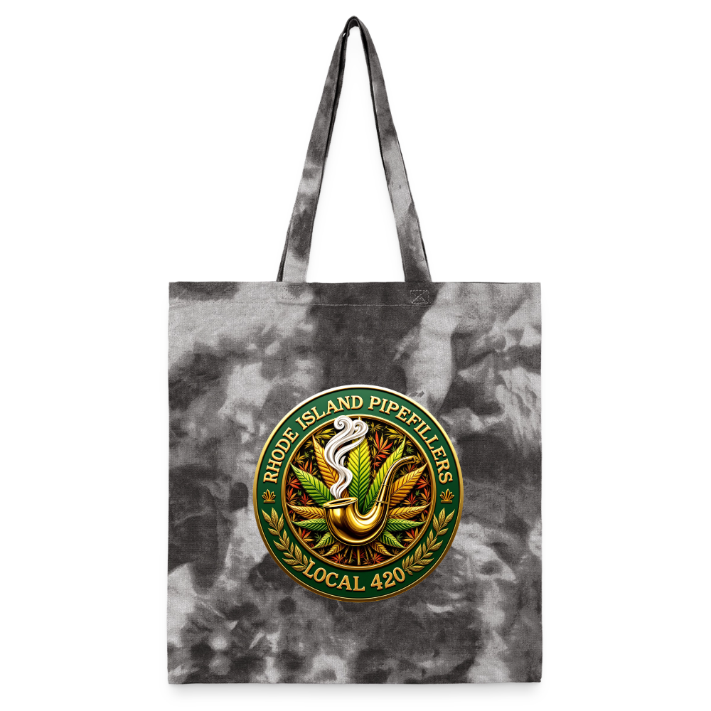 RHODE ISLAND PIPEFILLERS LOCAL 420 Tie Dye Tote Bag - stormy ash