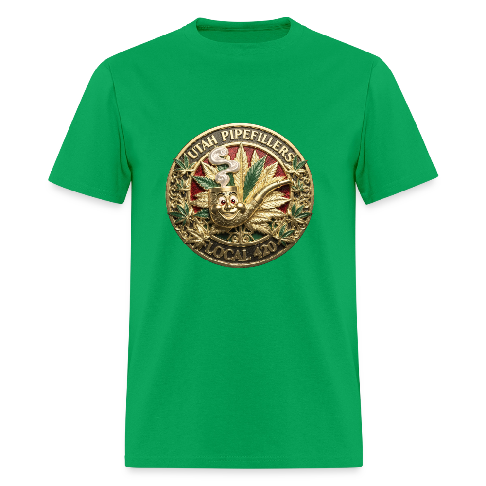 UTAH PIPEFILLERS LOCAL 420 Men's T-Shirt - bright green