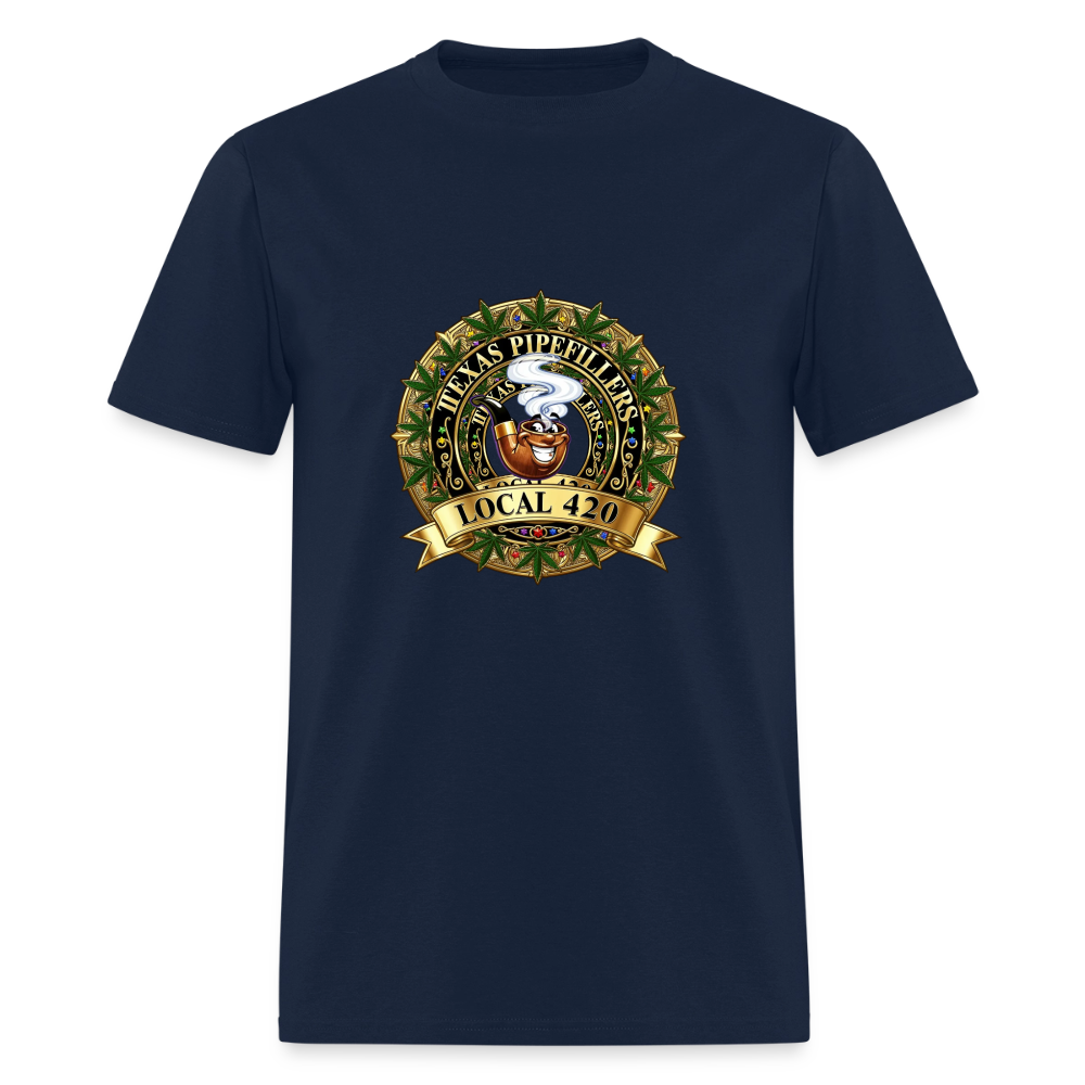 TEXAS PIPEFILLERS LOCAL 420 Men's T-Shirt - navy