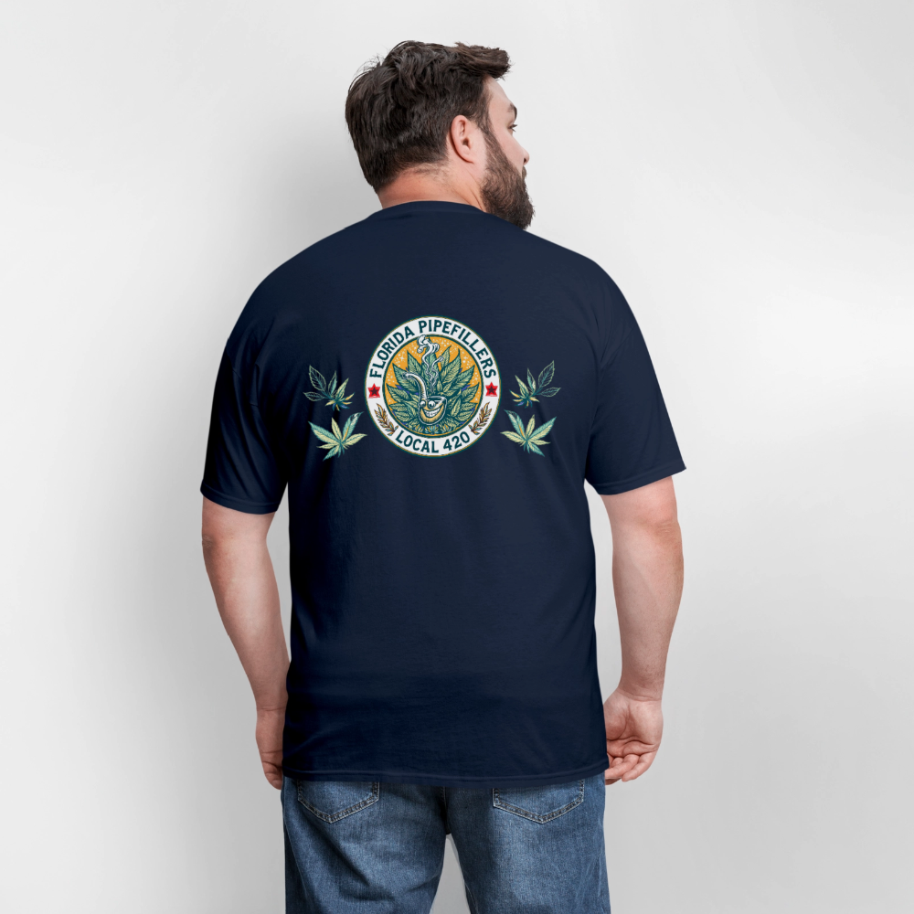 FLORIDA PIPEFILLERS LOCAL 420 F/B DESIGN Men's T-Shirt - navy