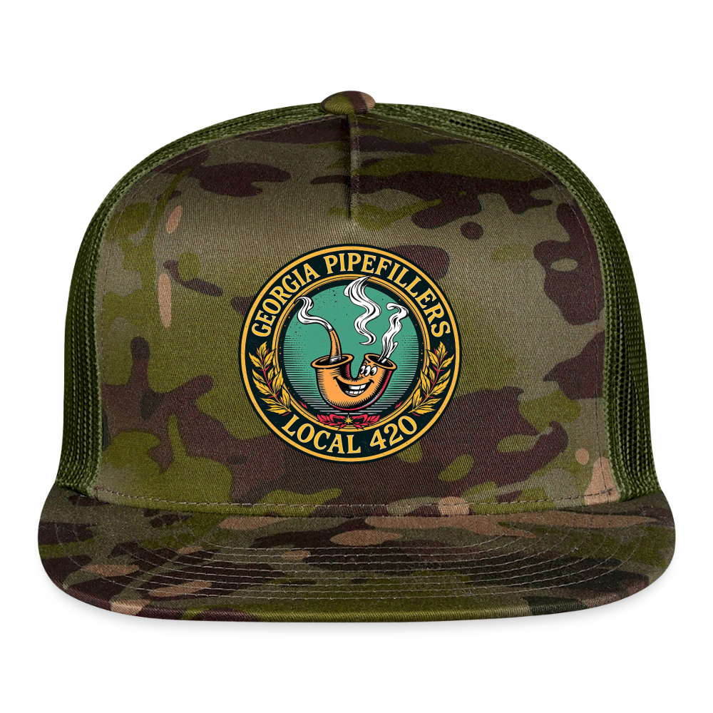 GEORGIA PIPEFILLERS LOCAL 420 CAMO Trucker Hat - MultiCam\green