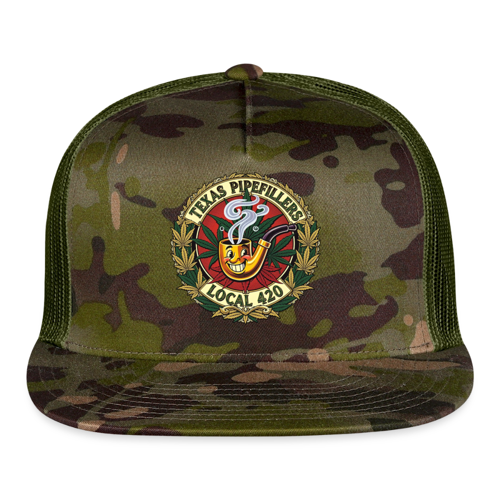 TEXAS PIPEFILLERS LOCAL 420 CAMO Trucker Hat - MultiCam\green
