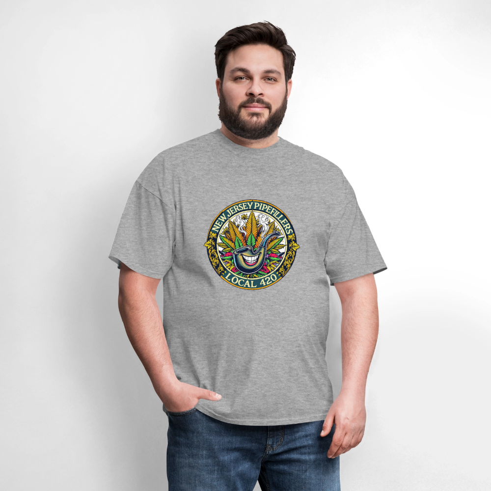 NEW JERSEY PIPEFILLERS LOCAL 420 F/B DESIGN Men's T-Shirt - heather gray