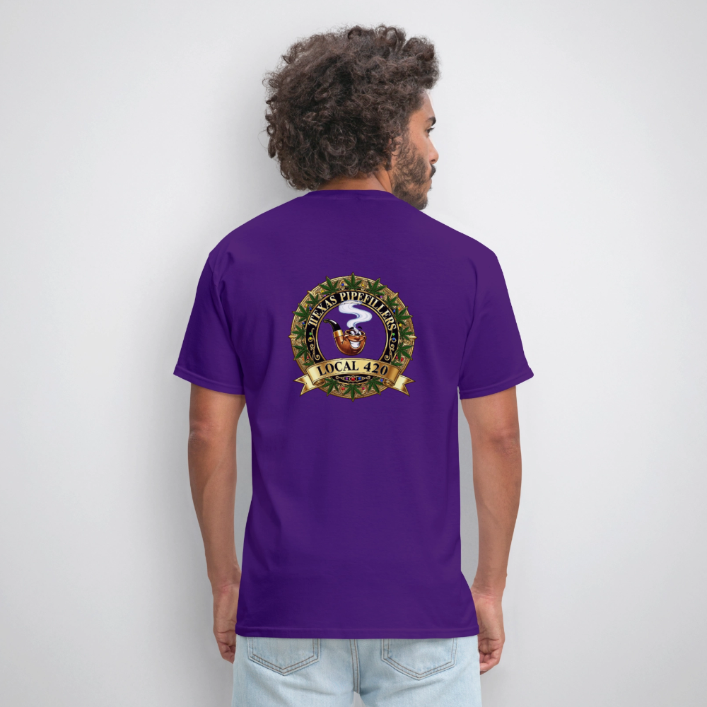 TEXAS PIPEFILLERS LOCAL 420 F/B DESIGN Men's T-Shirt - purple