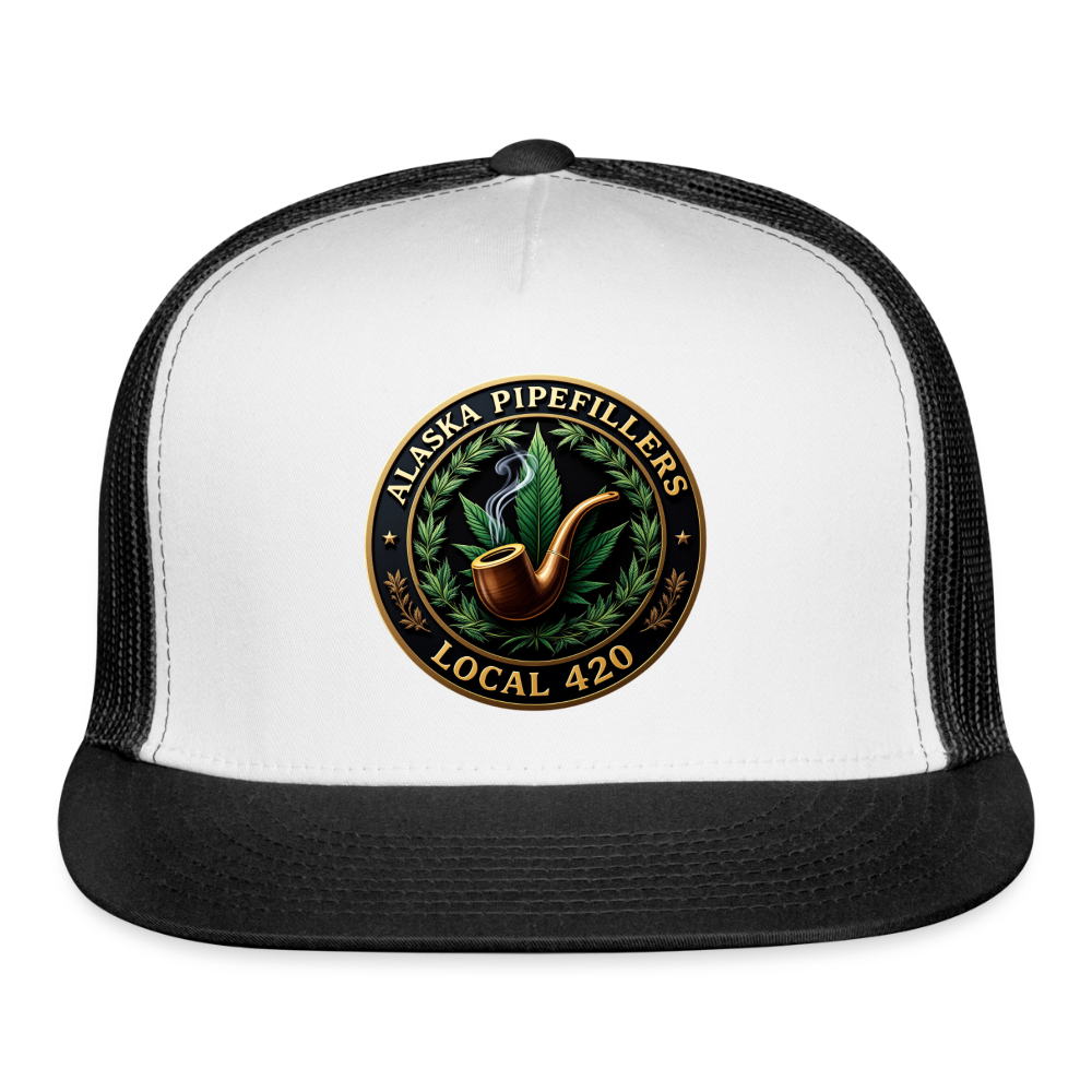 ALASKA PIPEFILLERS LOCAL 420 Trucker Hat - white/black