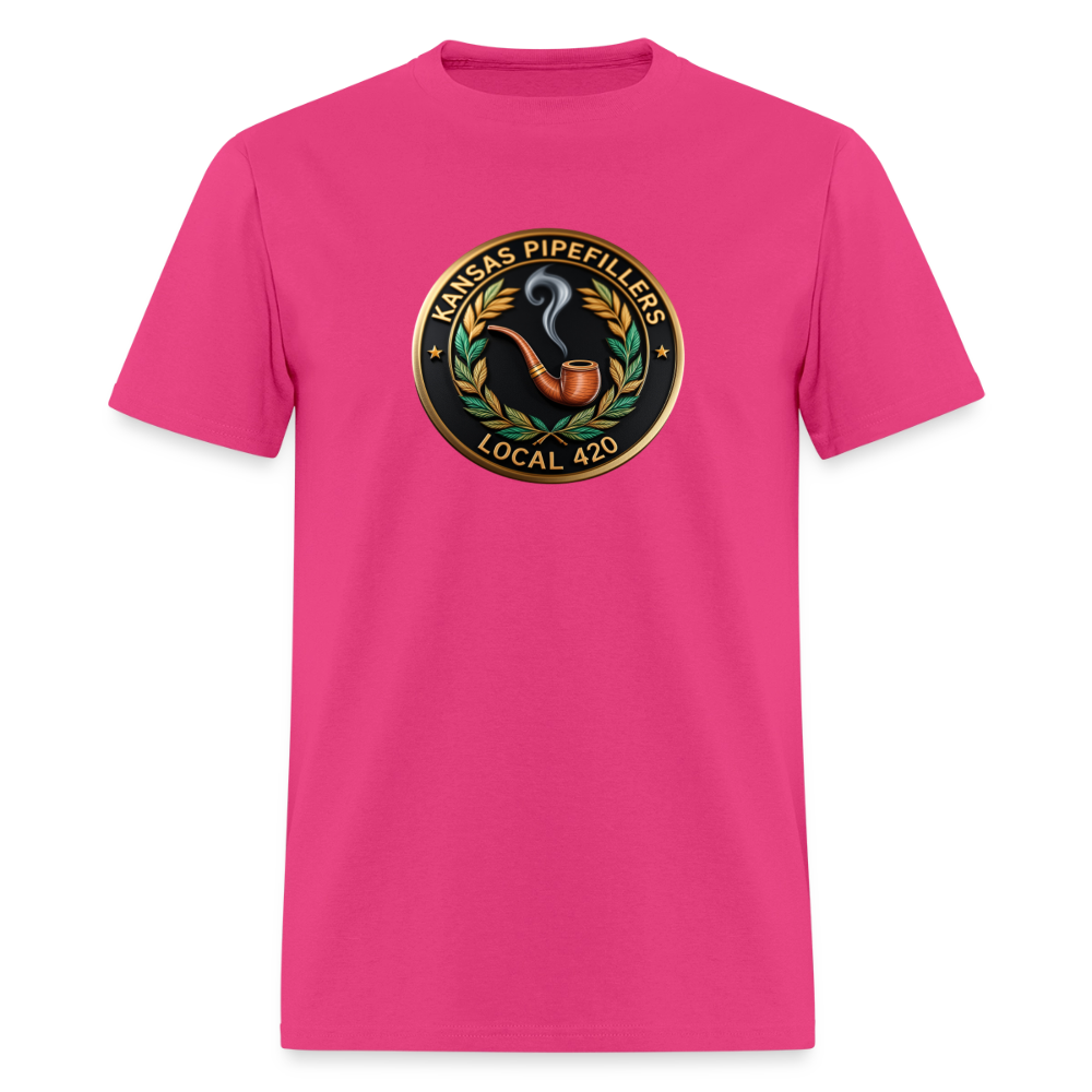 KANSAS PIPEFILLERS LOCAL 420 Men's T-Shirt - fuchsia