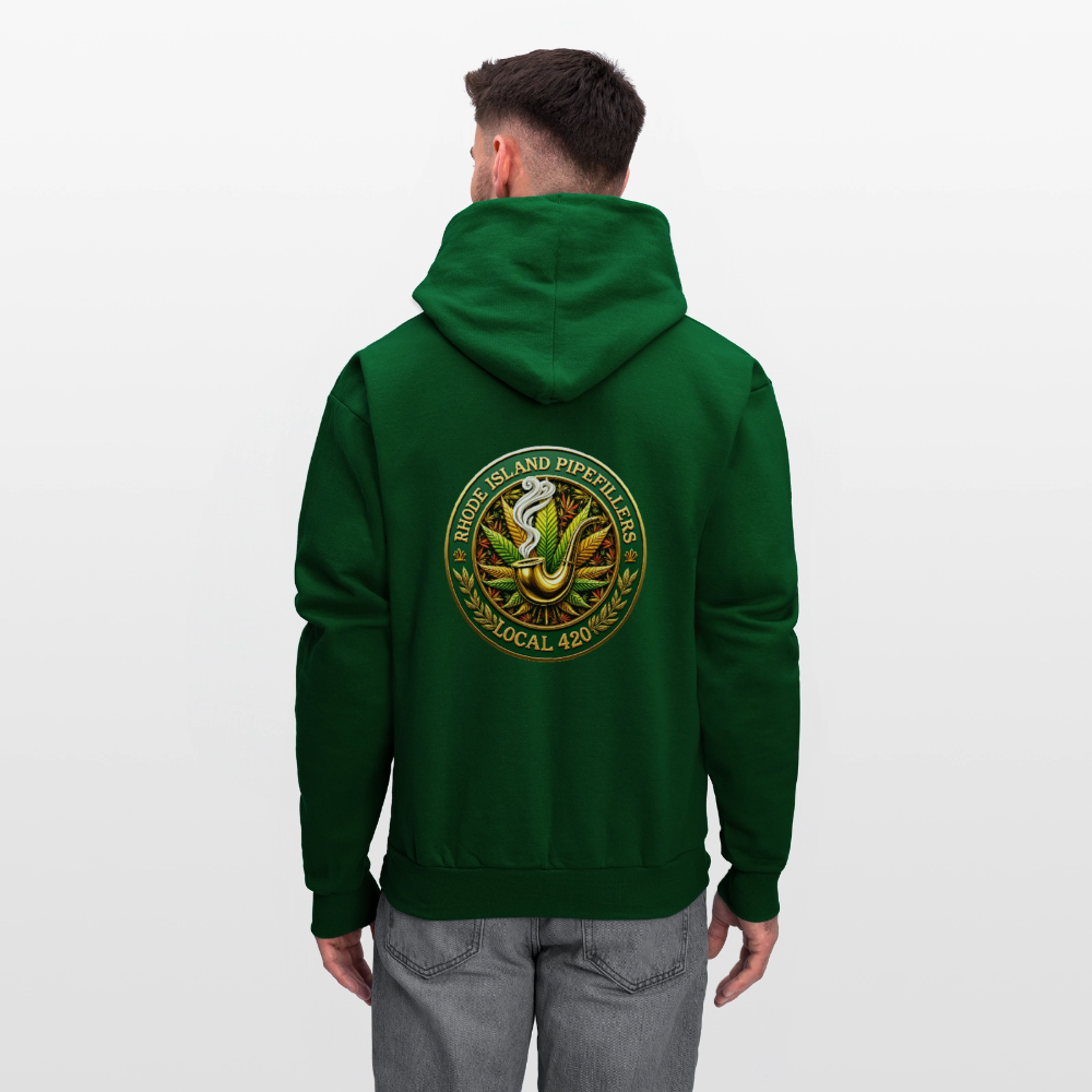 RHODE ISLAND PIPEFILLERS LOCAL 420 F/B DESIGNS Men's Hoodie - forest green