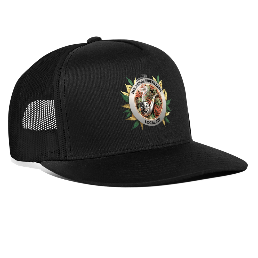 DELAWARE PIPEFILLERS LOCAL 420  Trucker Hat - black/black
