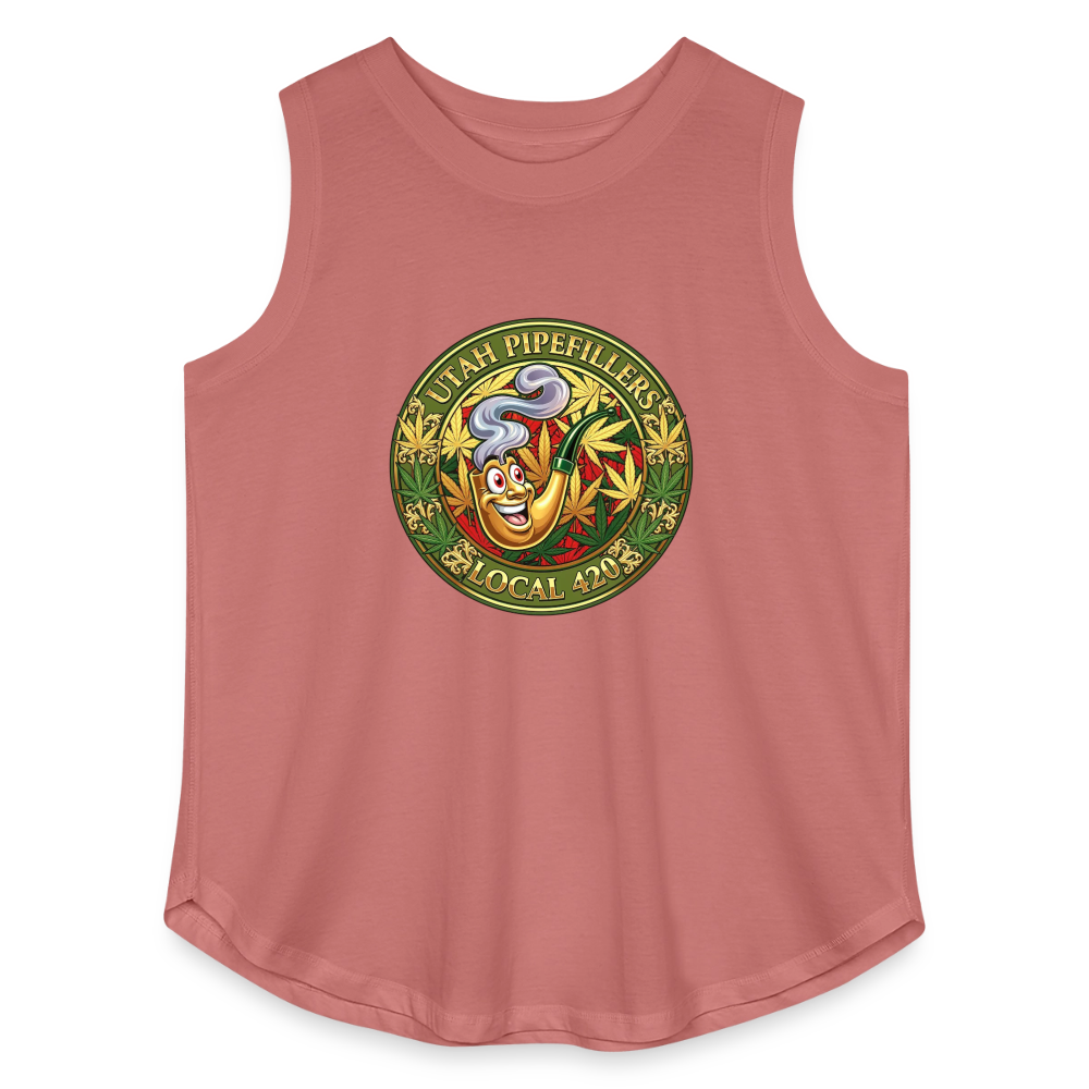 UTAH PIPEFILLERS LOCAL 420 F/B DESIGN Women's Curvy Relaxed Tank Top - mauve