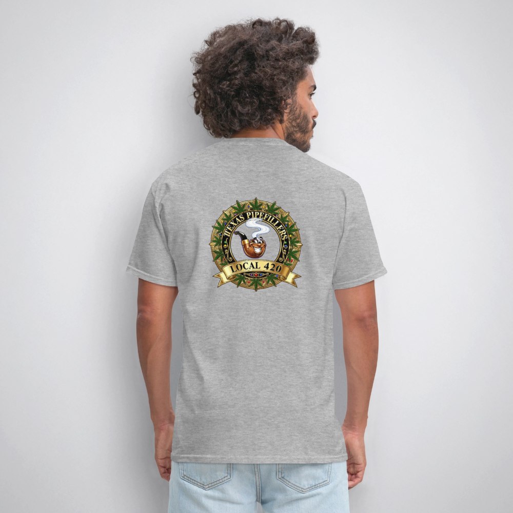 TEXAS PIPEFILLERS LOCAL 420 F/B DESIGN Men's T-Shirt - heather gray