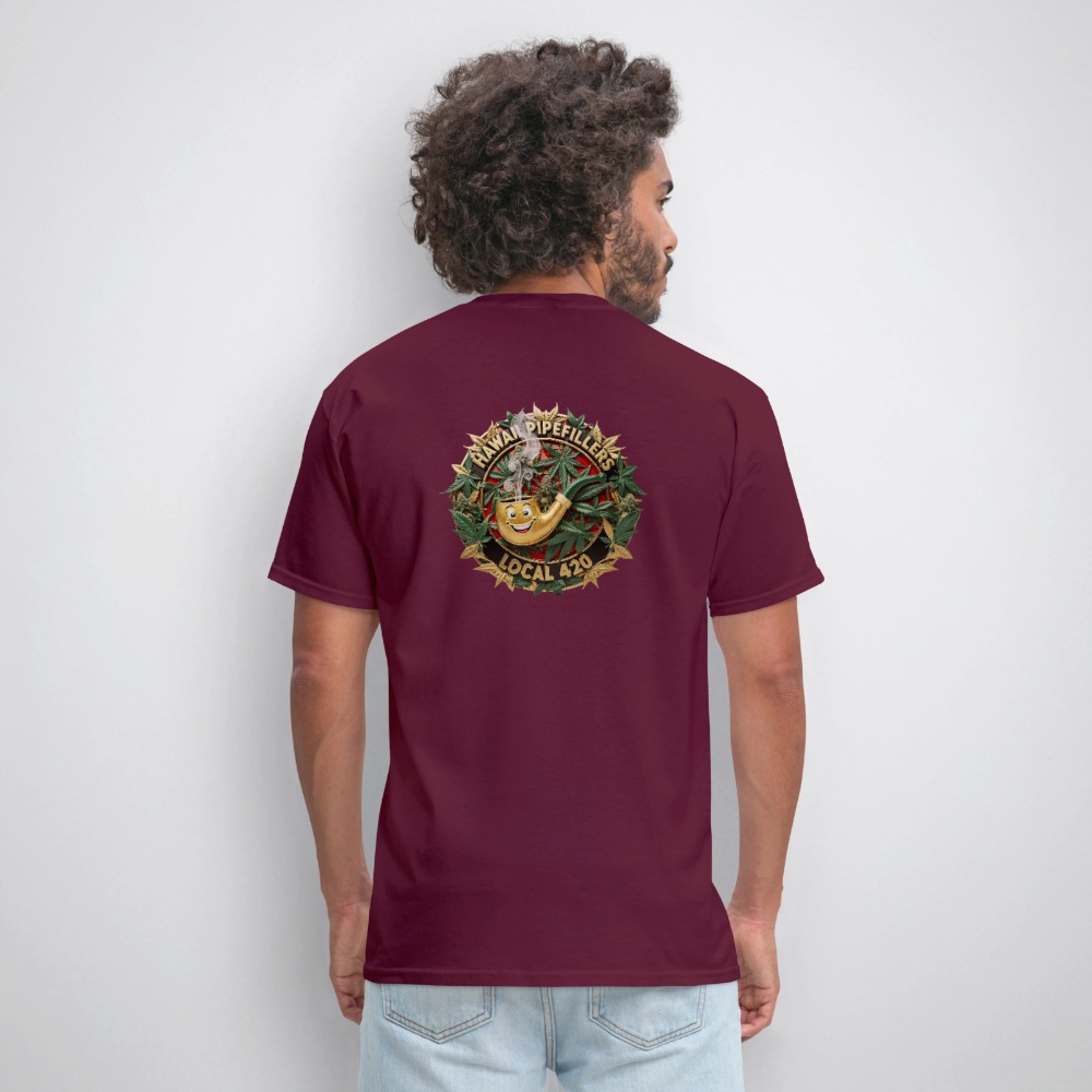 HAWAII PIPEFILLERS LOCAL 420 F/B DESIGN Men's T-Shirt - burgundy