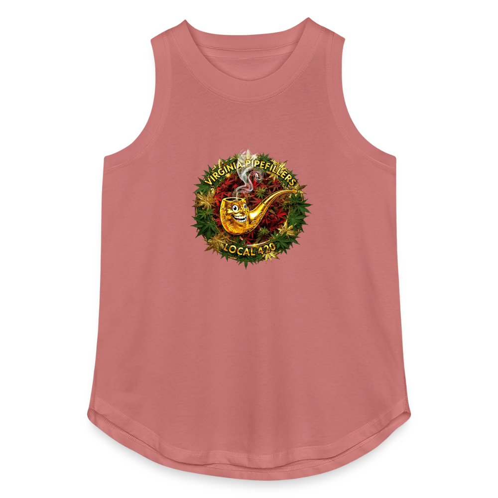 VIRGINIA PIPEFILLERS LOCAL 420 Women's Relaxed Tank Top - mauve