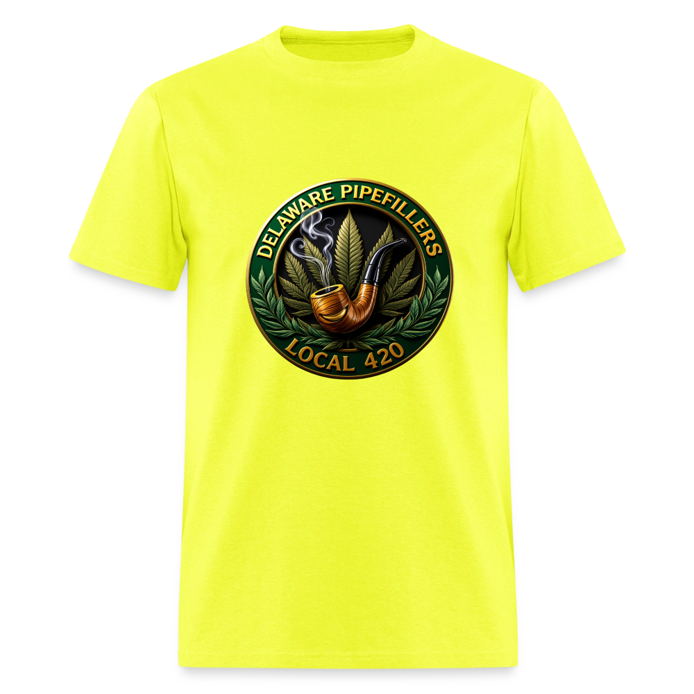 DELAWARE  PIPEFILLERS LOCAL 420 Men's T-Shirt - safety green