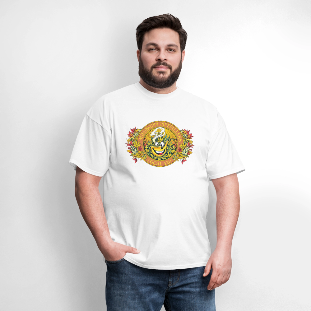 MISSISSIPPI PIPEFILLERS LOCAL 420 F/B DESIGNS Men's T-Shirt - white