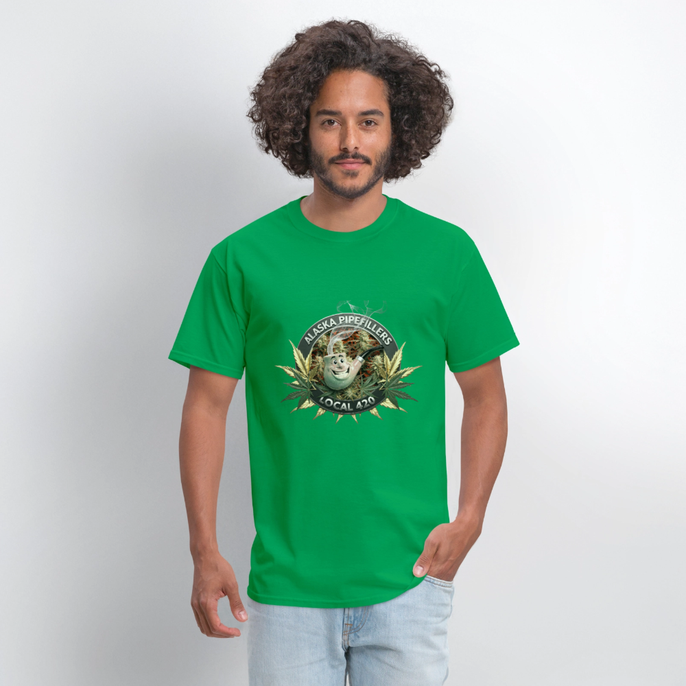 ALASKA PIPEFILLERS LOCAL 420 F/B DESIGN Men's T-Shirt - bright green
