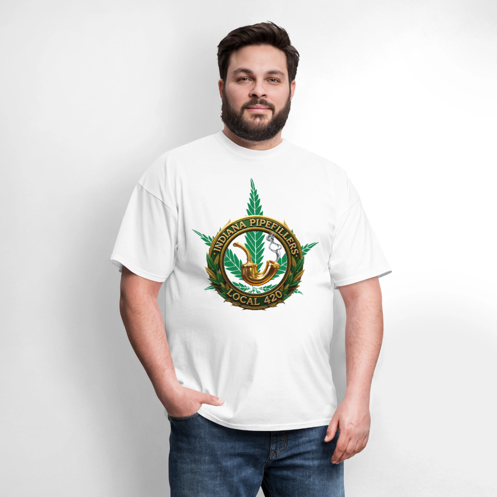 INDIANA PIPEFILLERS LOCAL 420 Men's T-Shirt - white