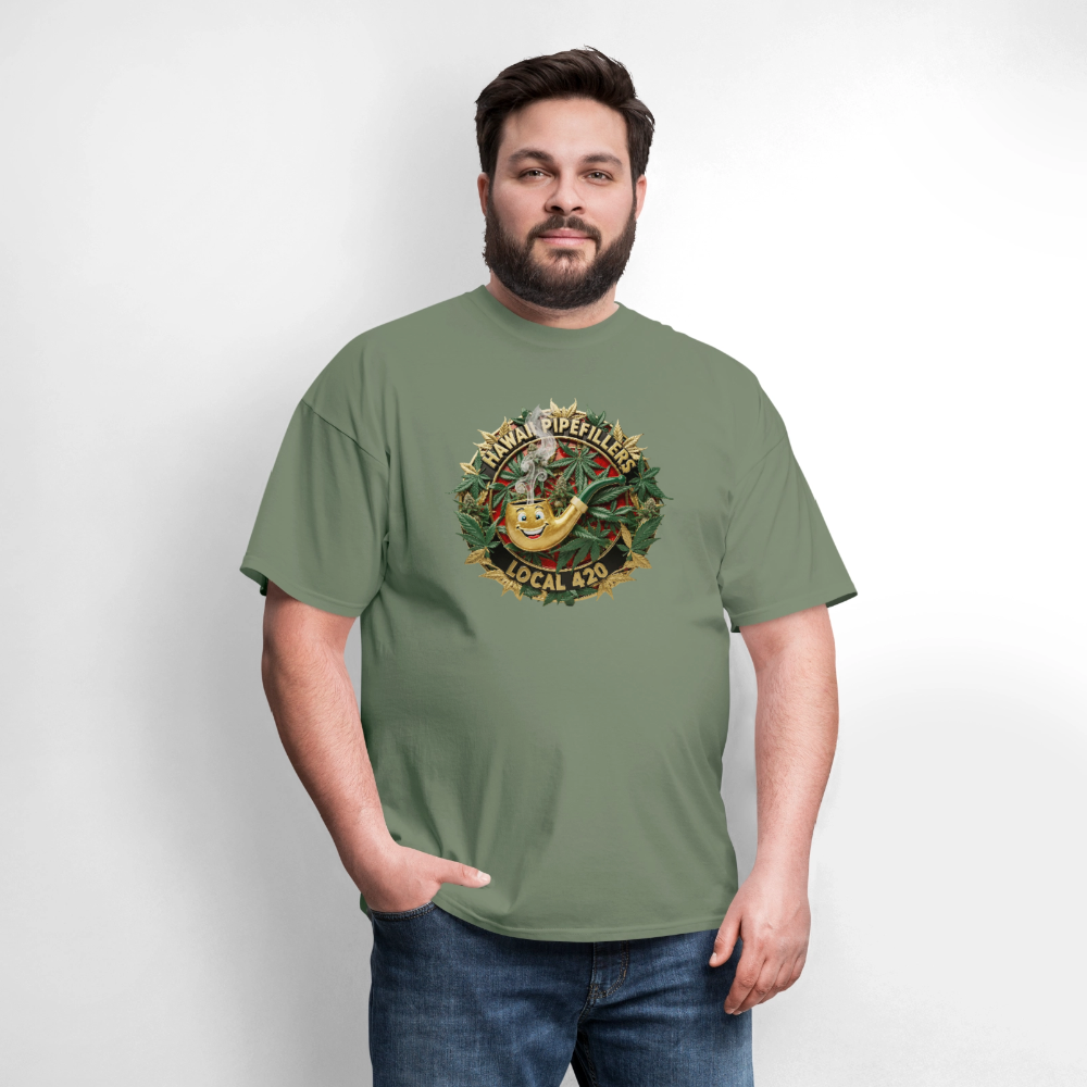HAWAII PIPEFILLERS LOCAL 420 F/B DESIGN Men's T-Shirt - military green