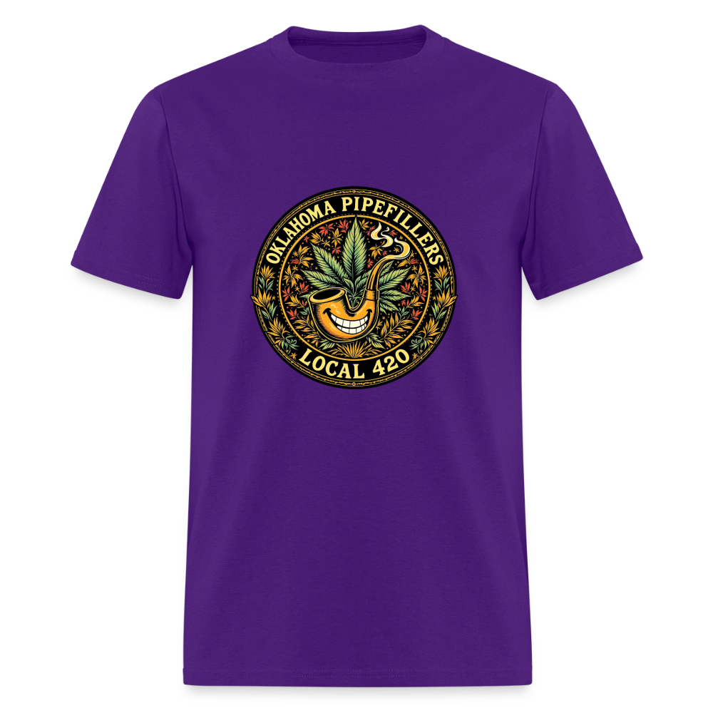 OKLAOMA PIPEFILLERS LOCAL 420  Men's T-Shirt - purple