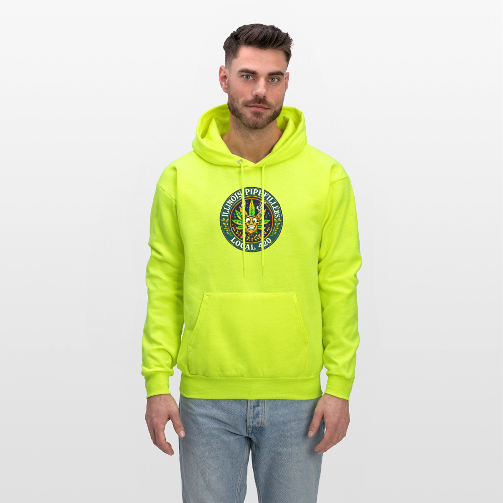ILLINOIS PIPEFILLERS LOCAL 420 Men's Hoodie - safety green