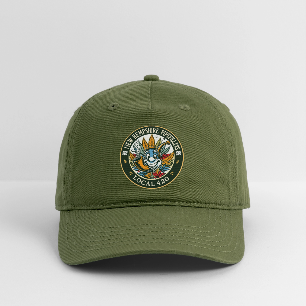 NEW HEMPSHIRE PIPERFILLERS LOCAL 420 CHRIS Organic Baseball Cap - olive green