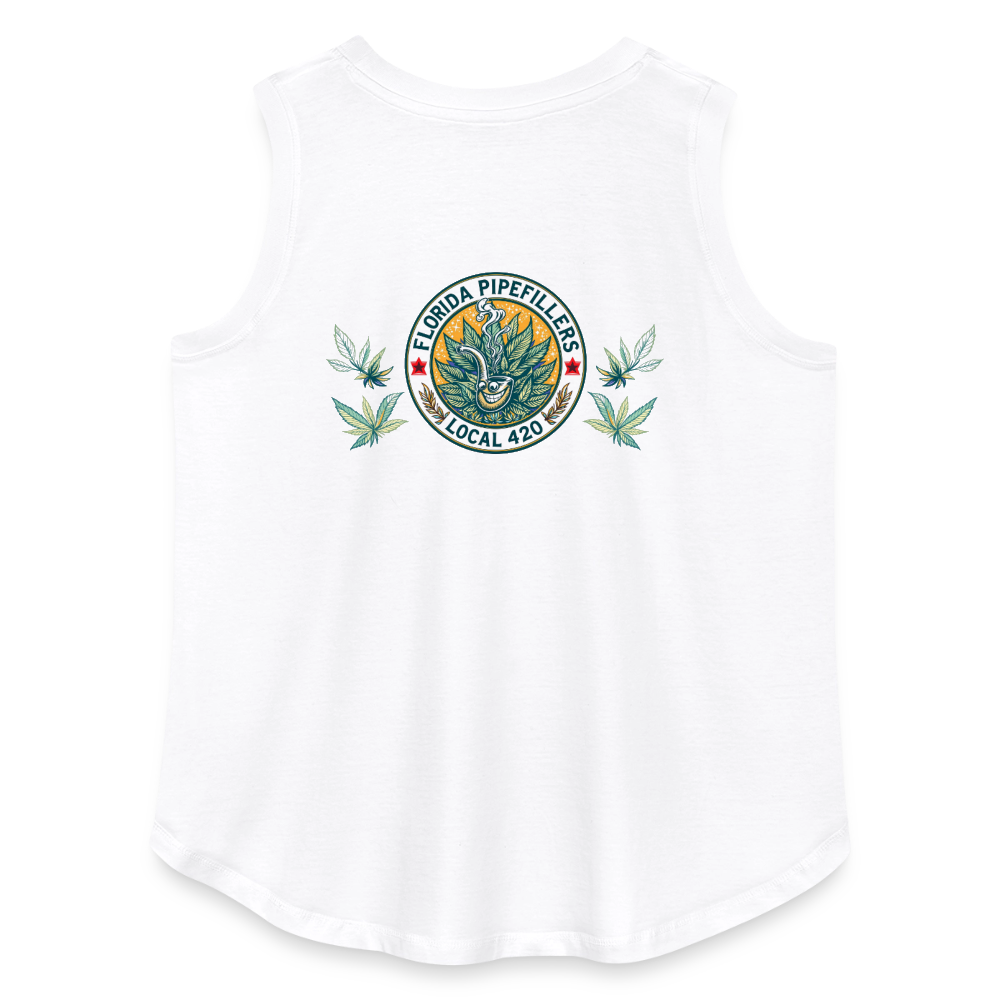 FLORIDA PIPEFILLERS LOCAL 420 F/B DESIGN Women's Curvy Relaxed Tank Top - white