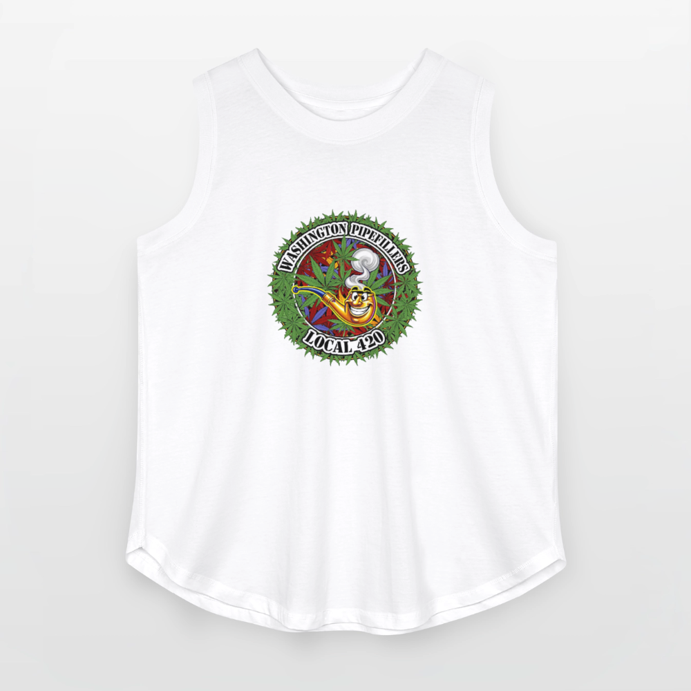 WASHINGTON PIPEFILLERS LOCAL 420 F/B DESIGN Women's Curvy Relaxed Tank Top - white