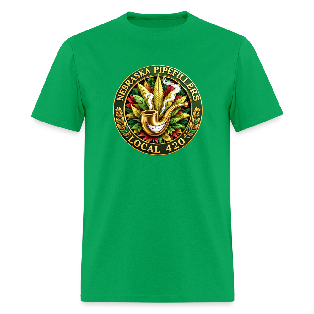 NEBRASKA PIPEFILLERS LOCAL 420 F/B DESIGNS Men's T-Shirt - bright green