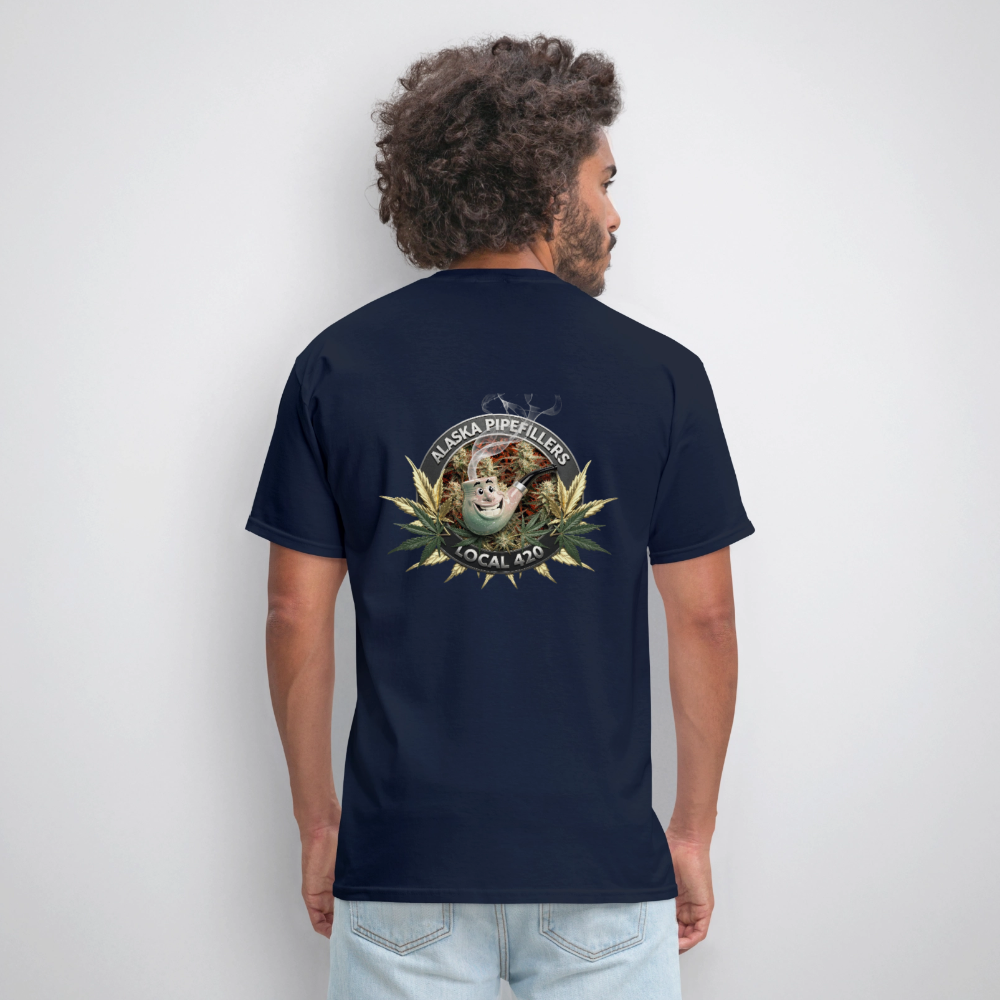 ALASKA PIPEFILLERS LOCAL 420 F/B DESIGN Men's T-Shirt - navy
