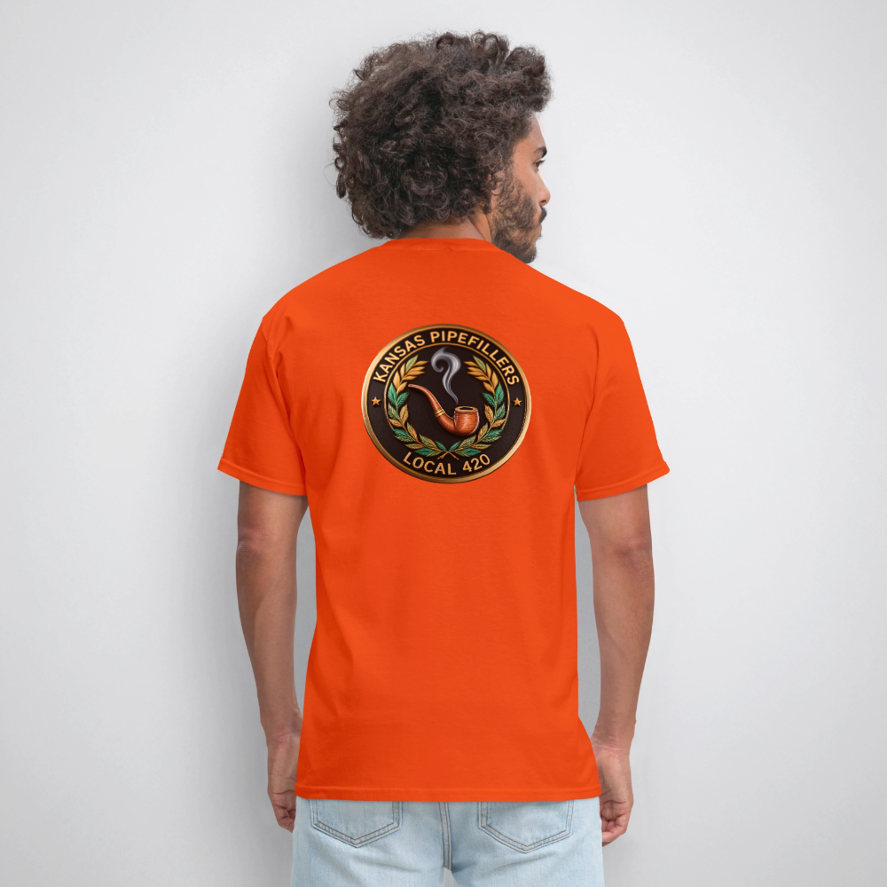 KANSAS PIPEFILLERS LOCAL 420 Men's T-Shirt - orange
